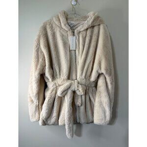 Moon River fluffy Cream Coat Jacket XL